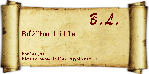 Bühm Lilla névjegykártya